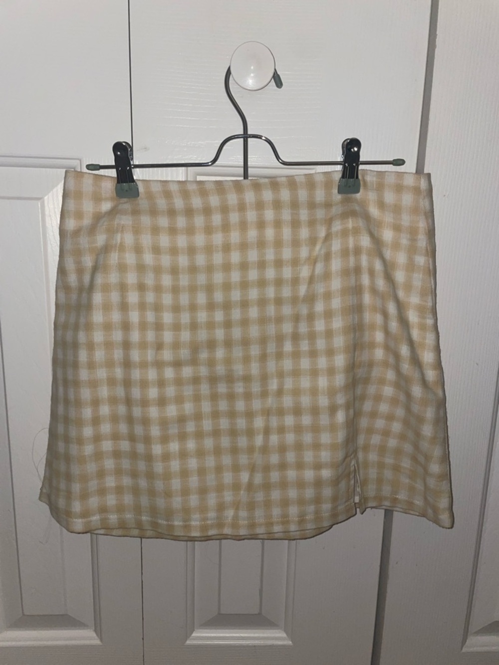 Altar'd State Yellow Gingham Mini Skirt